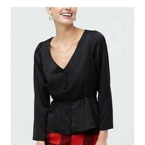 J.Crew satin black blouse